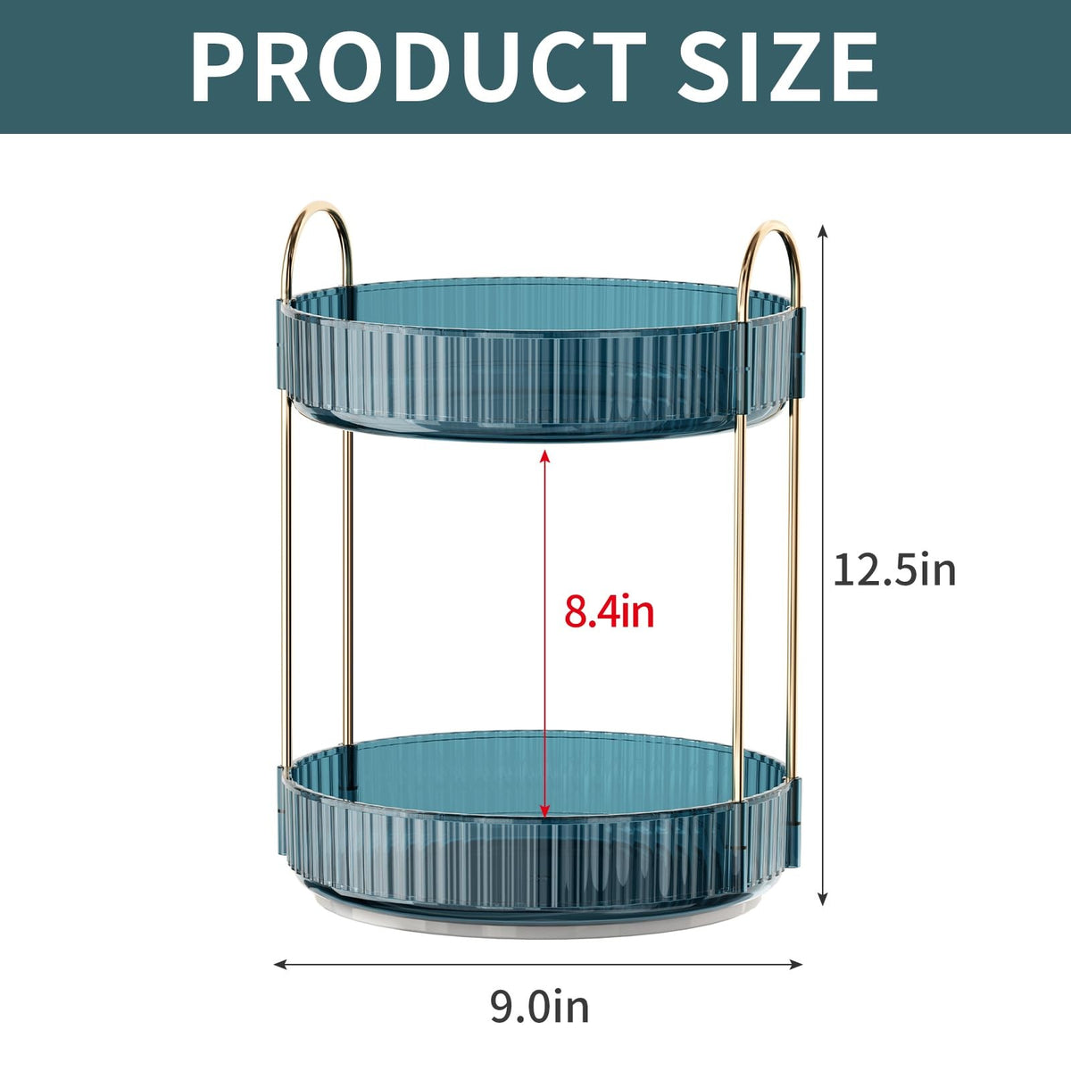 360° Rotating Makeup Organizer with Large Capacity and Space Saving Design