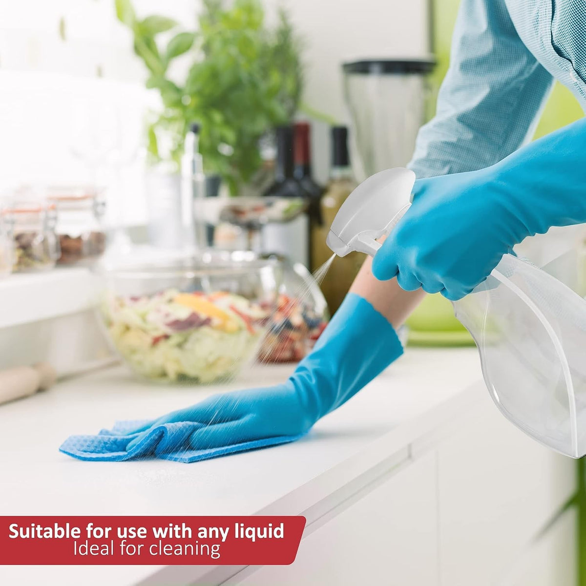 Leak-Proof 17oz Clear Spray Bottle Set for Cleaning Solutions & Plants