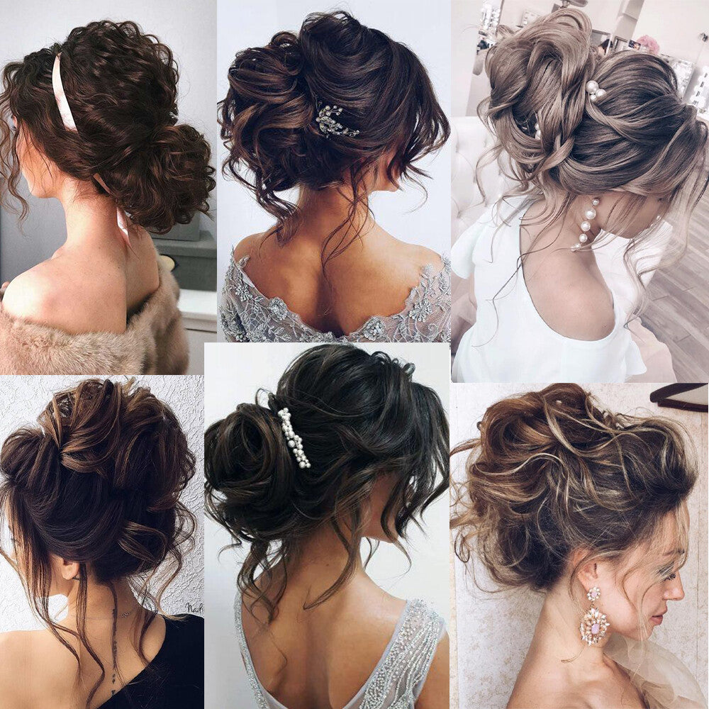 Messy Bun Scrunchie Hair Extensions for Updo Cover - Voluminous Synthetic Fiber