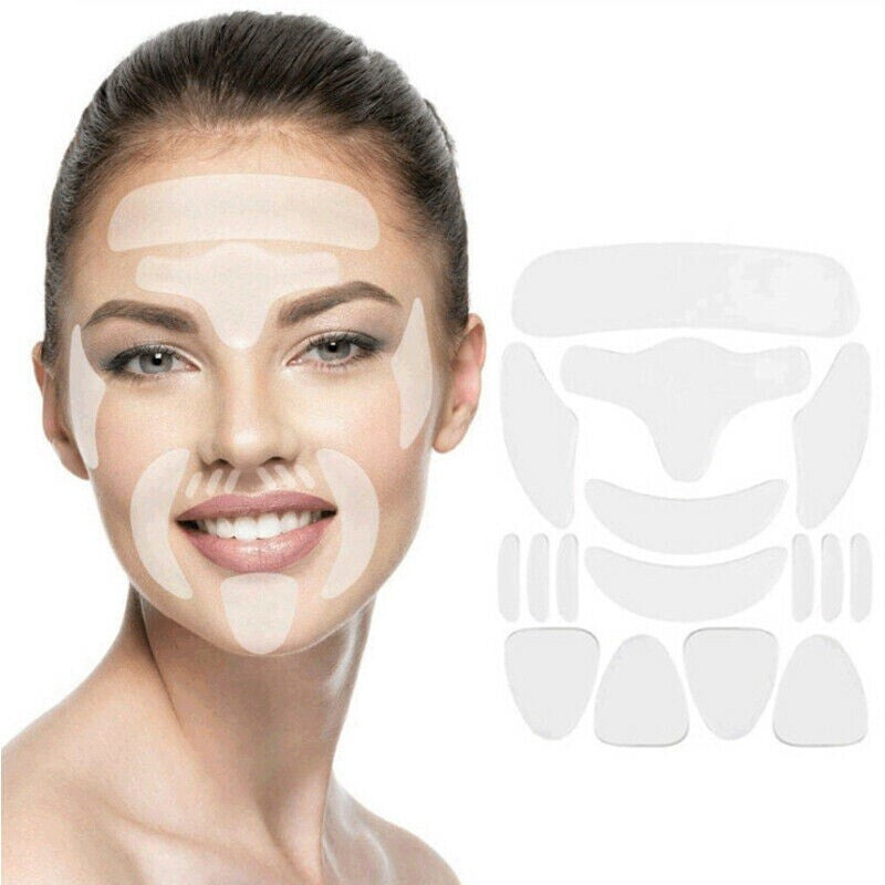 16PCS Reusable Silicone Anti-Wrinkle Face & Eye Pads - Skin Care Patches