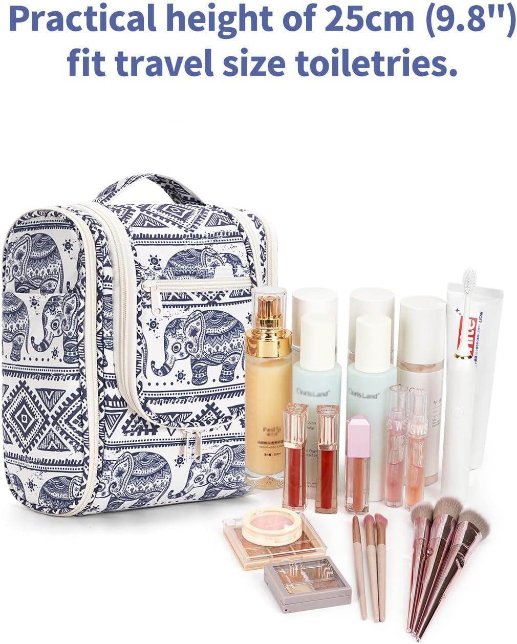 Water-Resistant Hanging Travel Toiletry Bag Organizer for Women