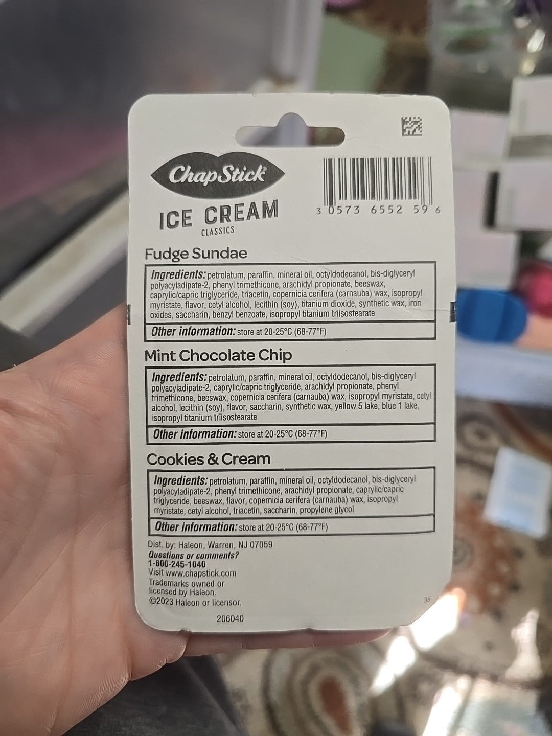 ChapStick Ice Cream Classics Lip Balm Set Cookies & Cream Mint Choc Fudge Sundae