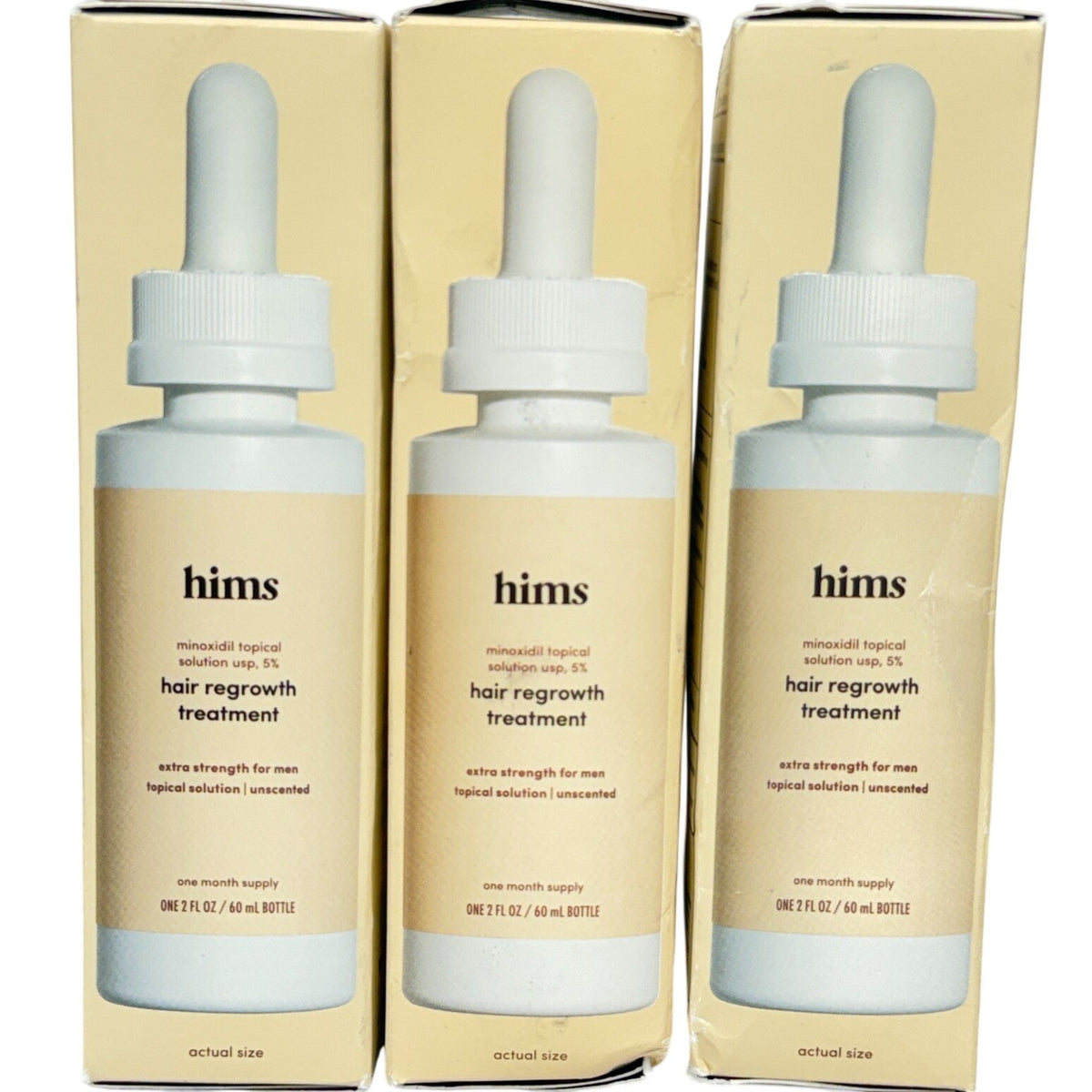 5% Minoxidil Hair Regrowth Treatment for Men - 3 Pack