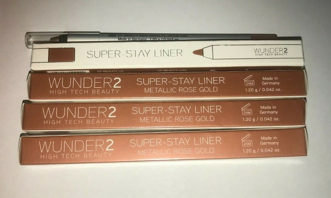 Metallic Rose Gold Lip Liner Set - Waterproof, 0.042oz, 4-Pack