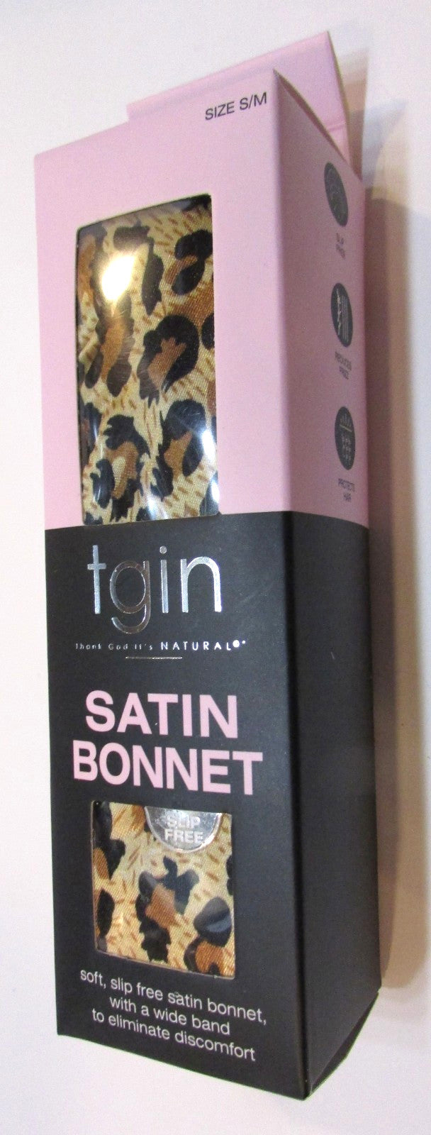 New 2023 tgin Leopard Print Soft Satin Noslip Sleeping Bonnet w Wide