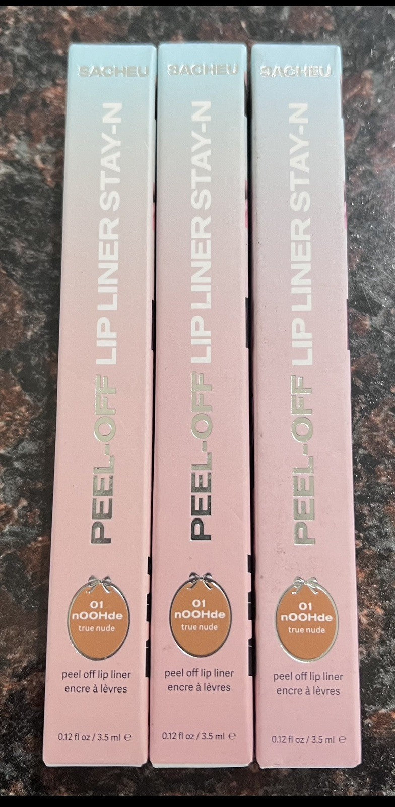 3-Pack Peel Off Lip Liner Long-Lasting True Nude Lip Makeup Set