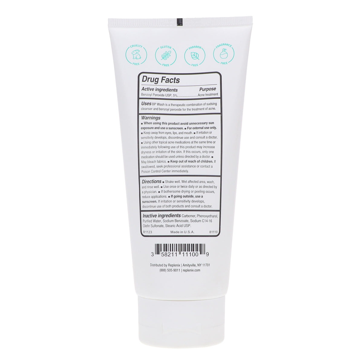 Acne Face Wash with 5% Benzoyl Peroxide - Clear Skin 6.7 oz