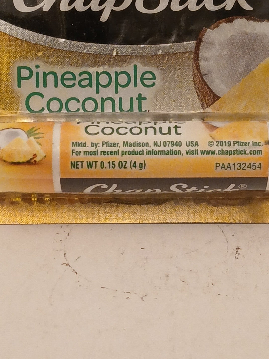 2 Pack Pineapple Coconut Lip Balm Tubes - Sealed 0.15 oz Each