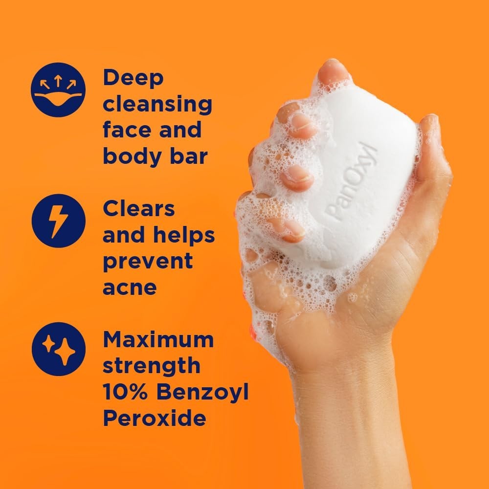 Acne Treatment Bar Soap with 10% Benzoyl Peroxide - Deep Cleansing, Oil Control