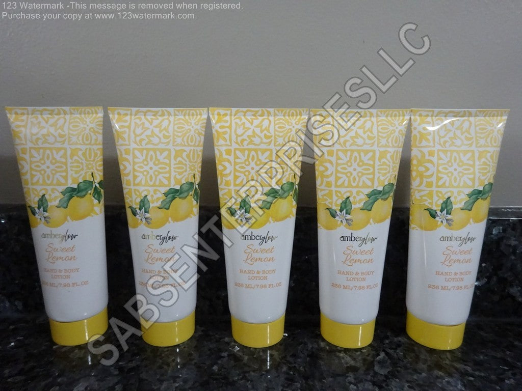 Amber Glow Sweet Lemon Hand & Body Lotion - 5 Pack 7.98 oz