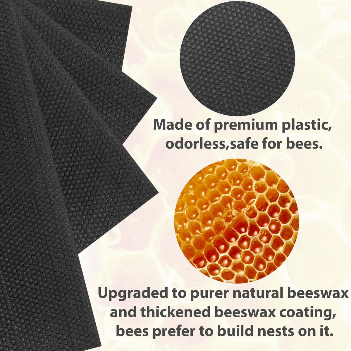 Beekeeping Waxed Coated Foundation Sheets - Deep Cell Size 16.7x8.4 Inch, Pack of 10