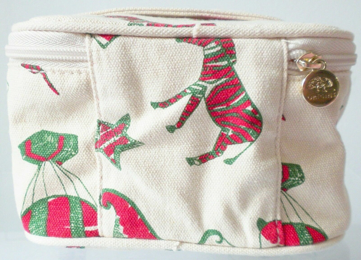 Mini Reindeer and Zebra Makeup Bag - Cotton Fabric Holiday Travel Case