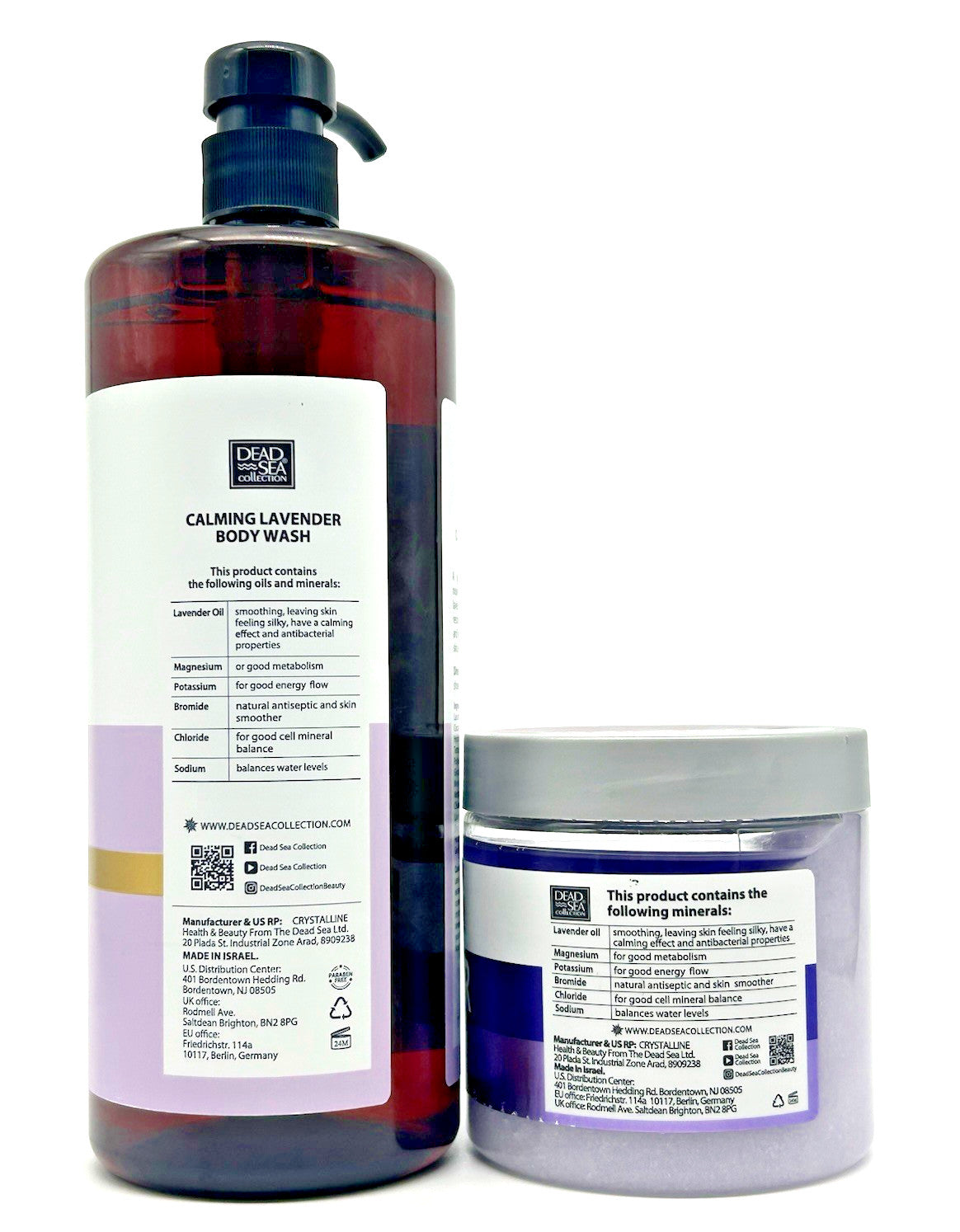 Dead Sea Collection Lavender Mineral Body Wash (33.8 oz) &Salt Scrub