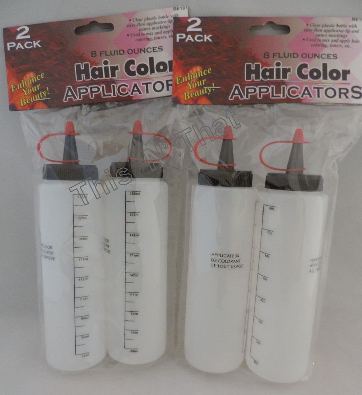 4 Hair Color Applicator Bottles 8 Oz Fluid Mix Coloring Cosmetic