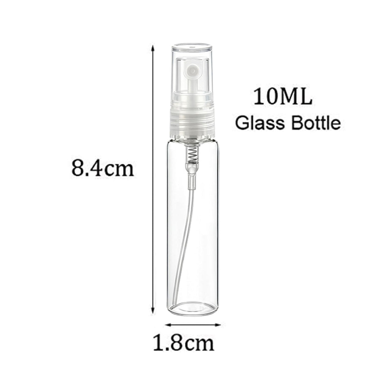 20 Pack 10ml Clear Glass Refillable Perfume Spray Bottles Travel Size Fine Mist