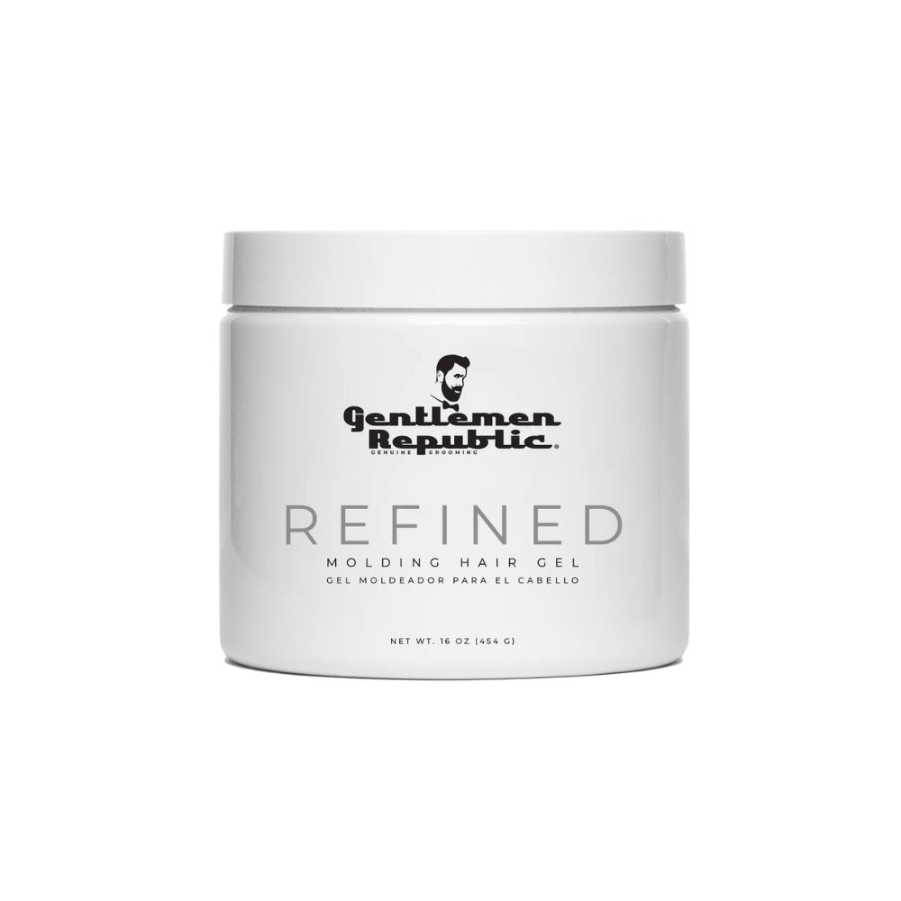 Refined Hair Gel for Men - Hard Hold & High Shine, 16oz, Premium Styling