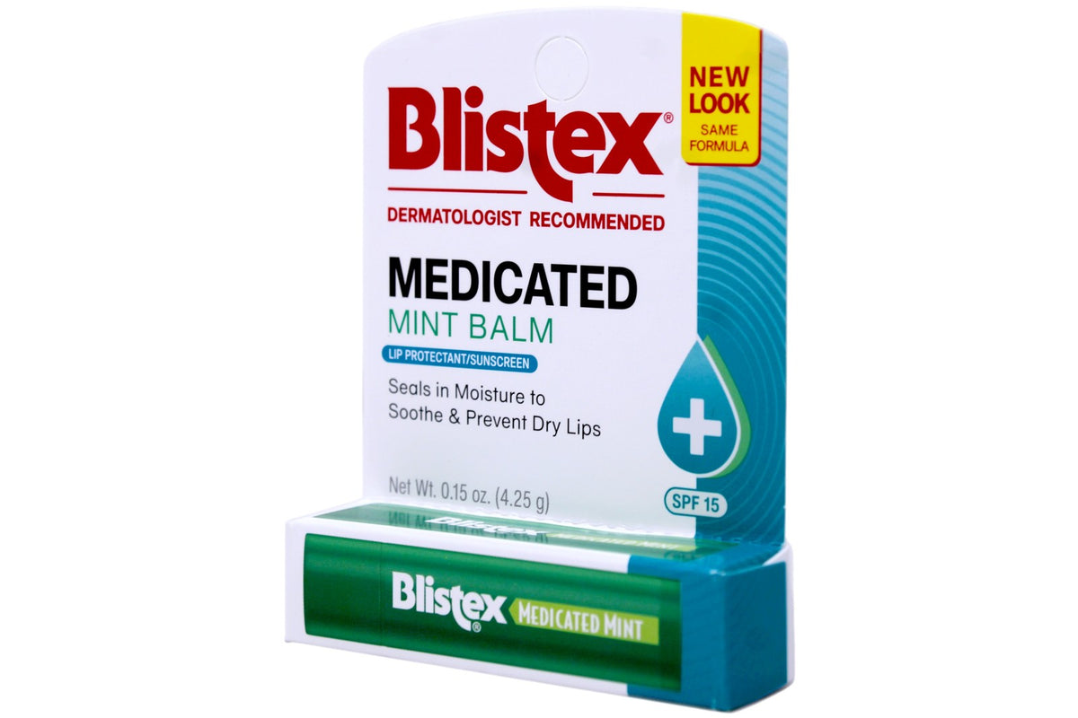 Medicated Mint Lip Balm SPF 15 - Moisturizing & Sun Protection, Pack of 2