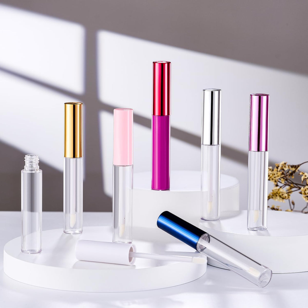 10ml Lip Gloss Tubes with Rubber Stopper - DIY Cosmetic Bottles 5 Pack