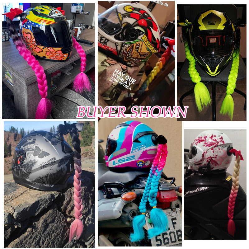 Helmet Ponytail Hair Extensions for Motorcycle Helmets - Braids & Twists
