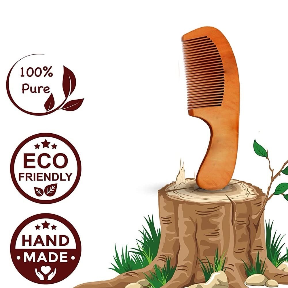Men's Wooden Beard & Mustache Comb Set - Anti-Static Pocket Travel 2 Pack