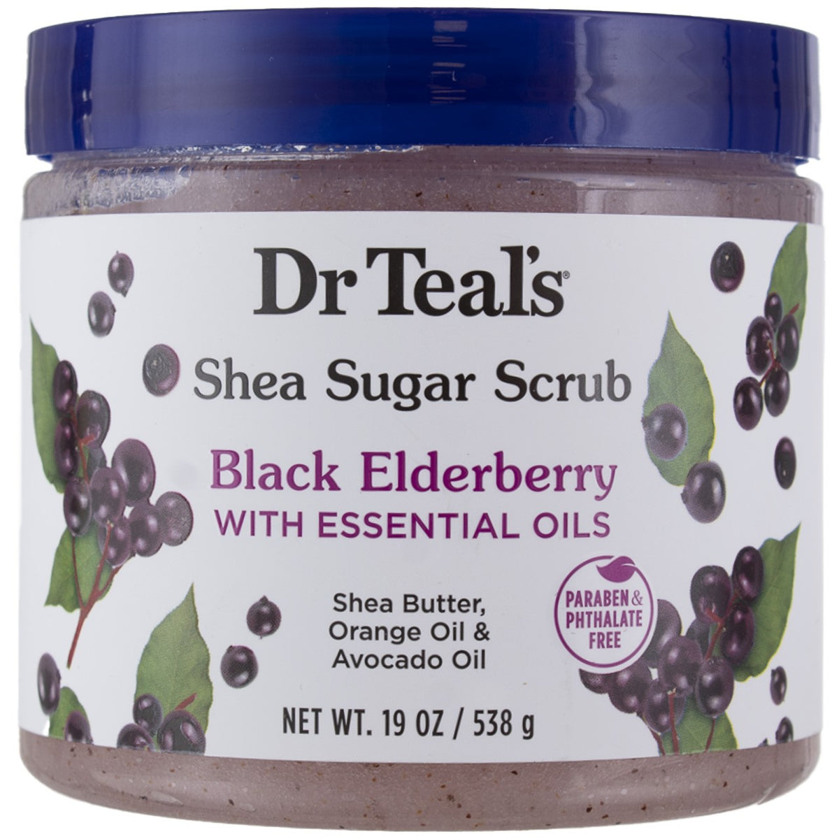 3 Pack Dr Teal's Shea Sugar Body Scrub, Black Elderberry, 19 oz