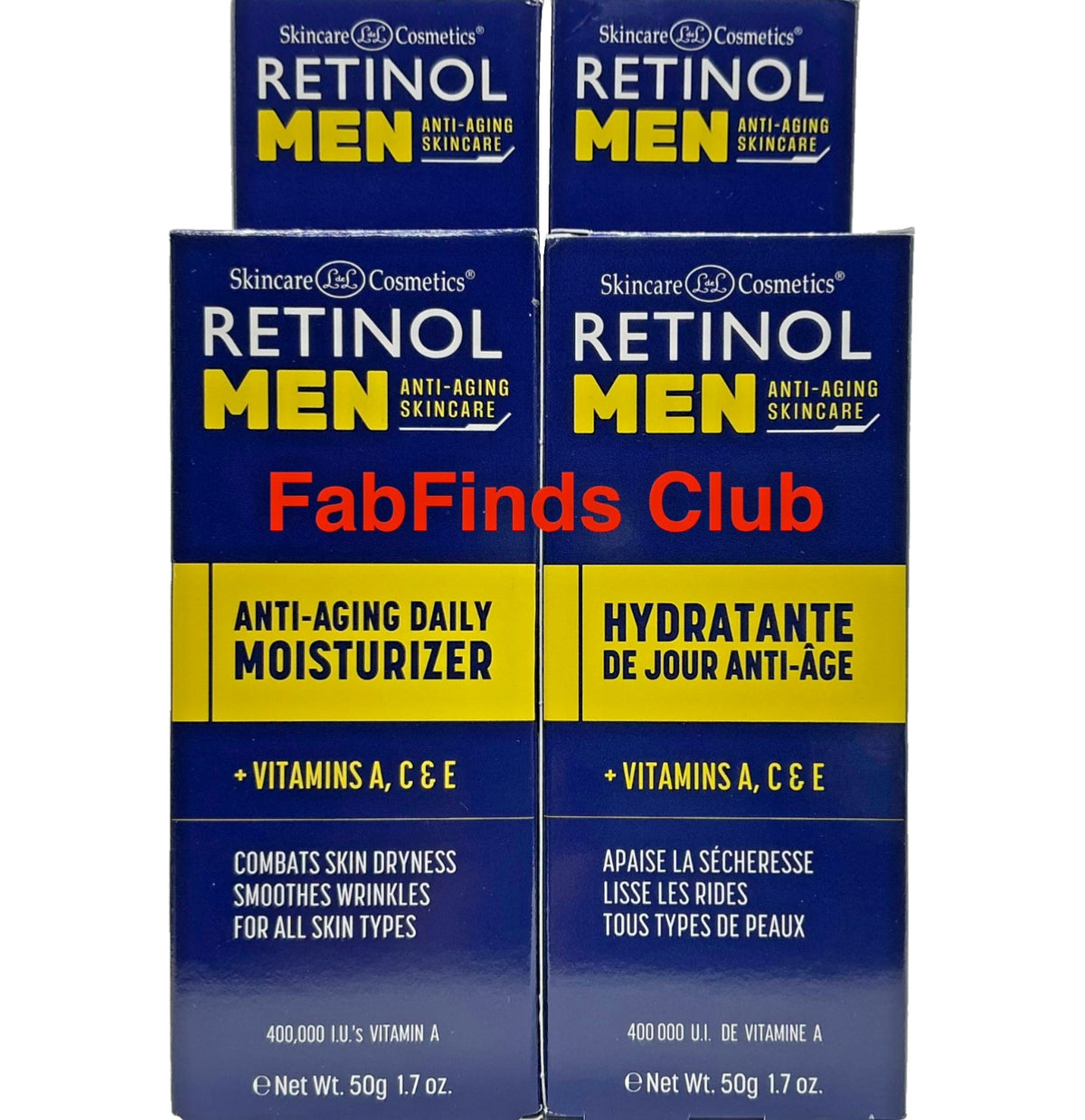 Men's Anti-Aging Retinol Daily Moisturizer Set 4 x 1.7oz - Skin Firming & Smoothing
