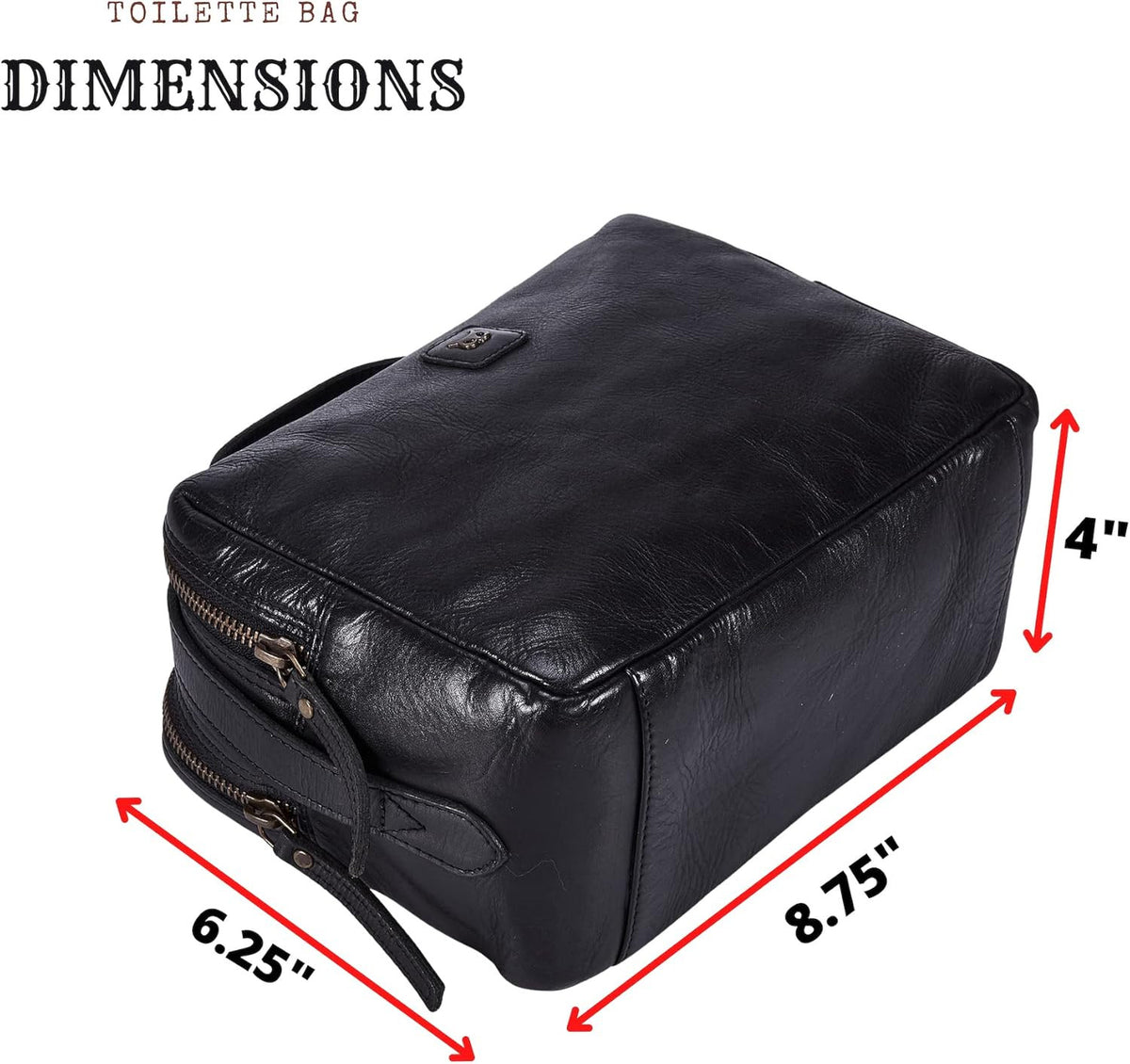 Real Leather Toiletry Bag Dopp Kit for Men Women Travel Organizer