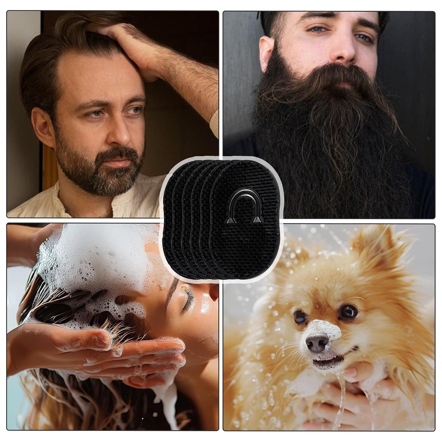 Portable Palm Comb for Men and Women - Soft Plastic Hair Brush & Massager