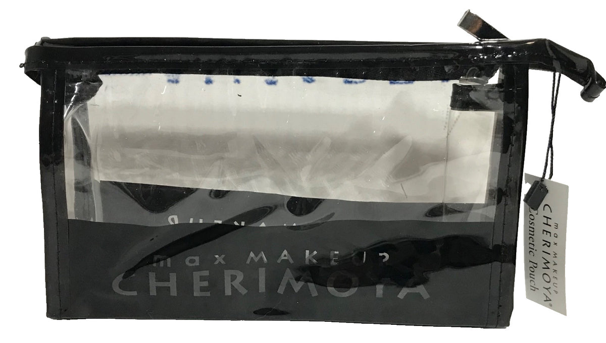 Travel Makeup Bag Set - Black Clear Plastic 2-Pack for Cosmetics