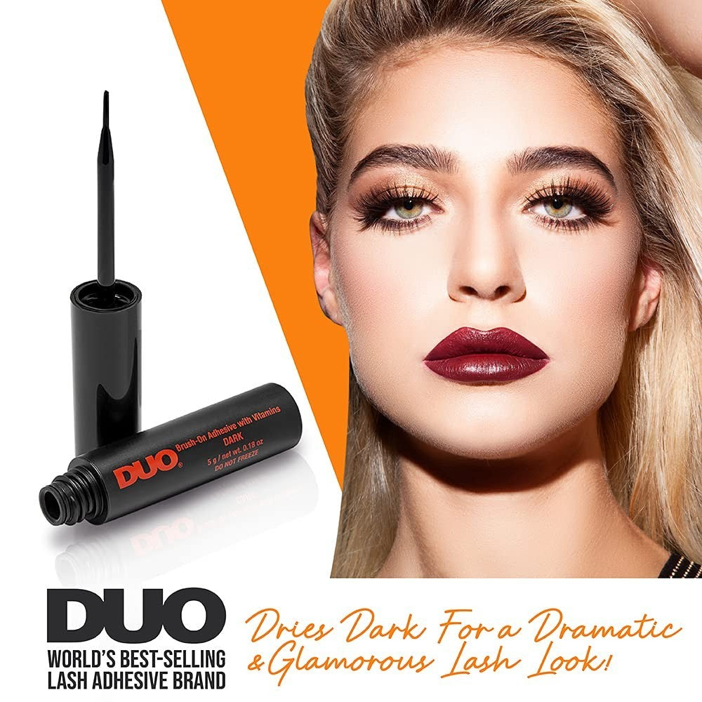 Dark Lash Adhesive for False Eyelashes - Brush-On, Waterproof, 5g
