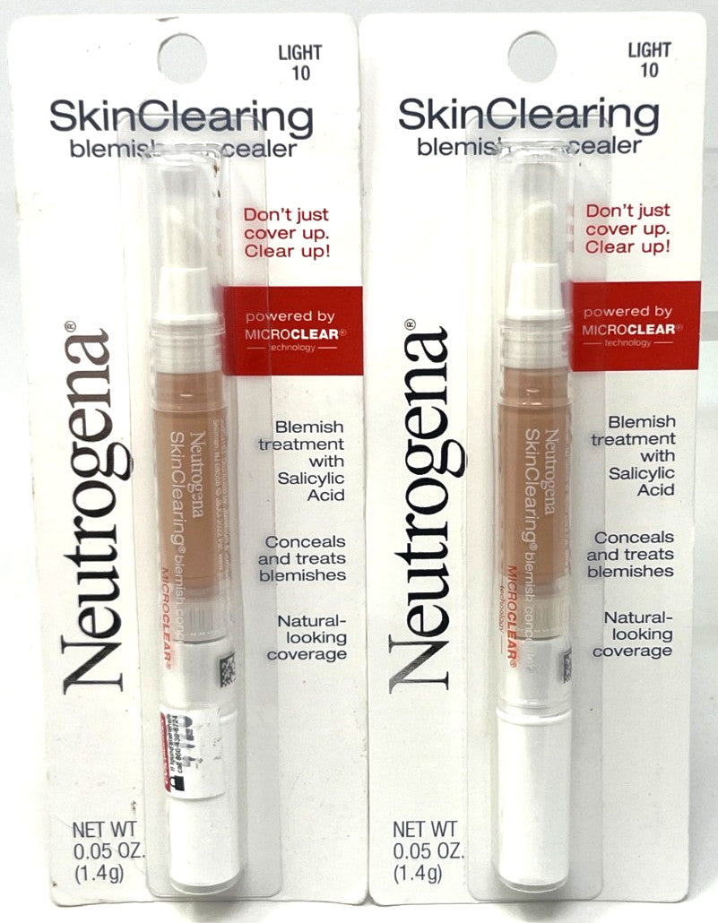 (2) Neutrogena SkinClearing Blemish Concealer - Light, Sealed, 10