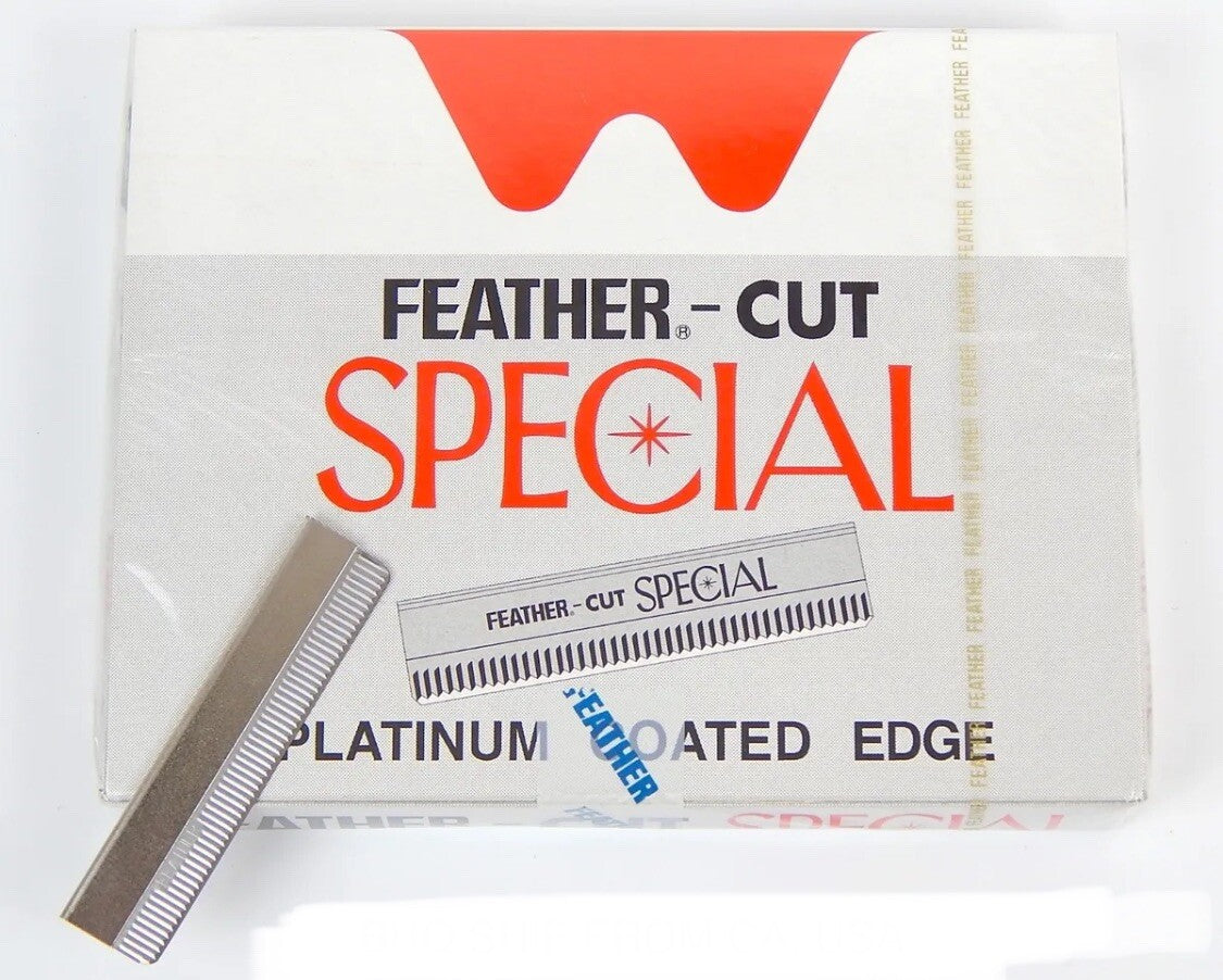 FEATHER CUT STAINLESS X 100PCS BLADE HAIR STYLING RAZOR THINNING