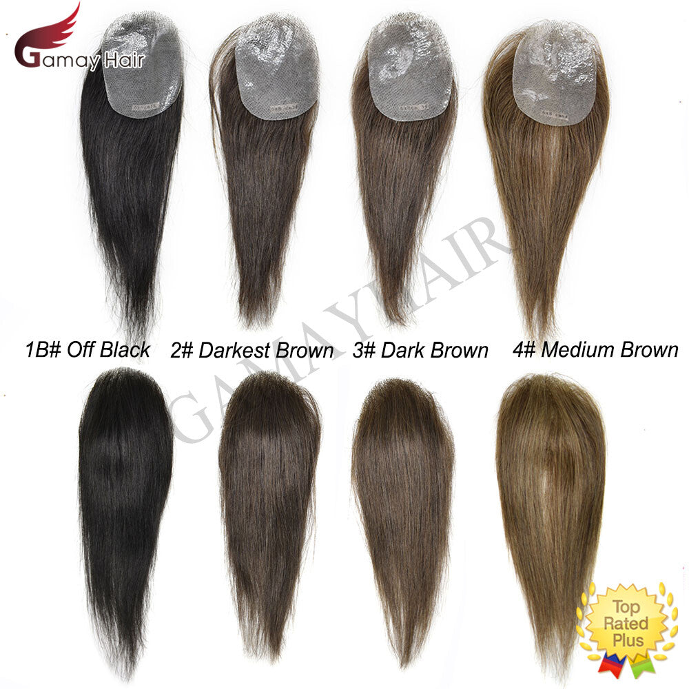 Full Poly Skin Hair Topper 6-16 Inch Human Hair Toupee for Women