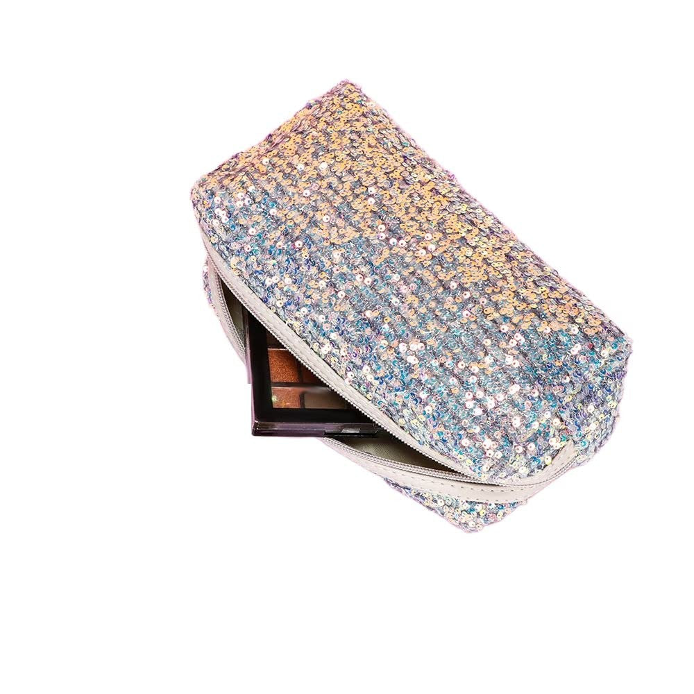 Shiny Sequin Makeup Bag Portable Cosmetic Organizer with Zipper