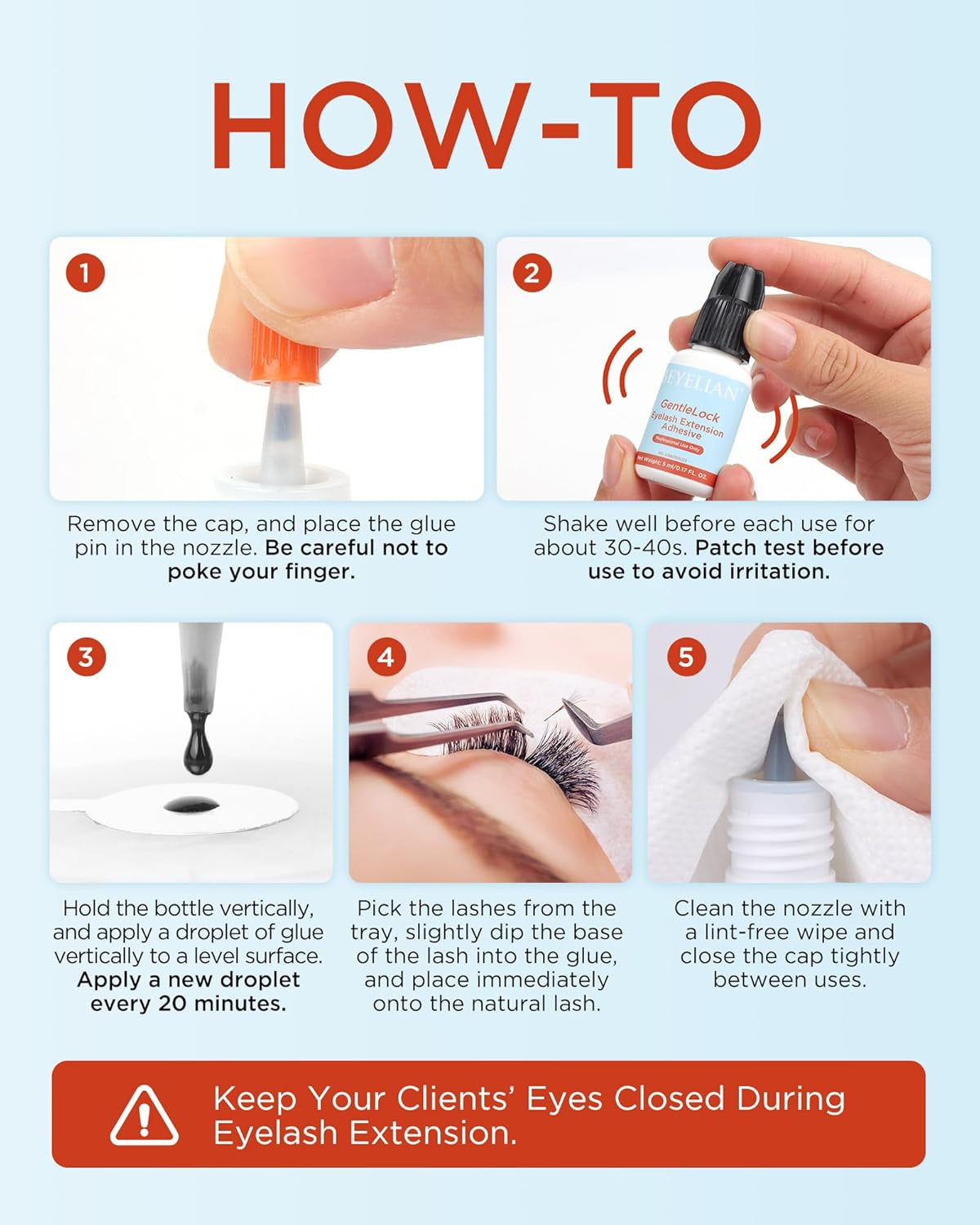 Sensitive Eyelash Extension Glue - Waterproof, Fast-Drying, Gentle on Sensitive Eyes