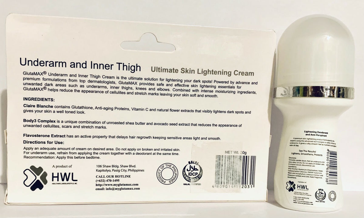 Skin Lightening Cream for Underarms & Inner Thighs 30g - GlutaMAX