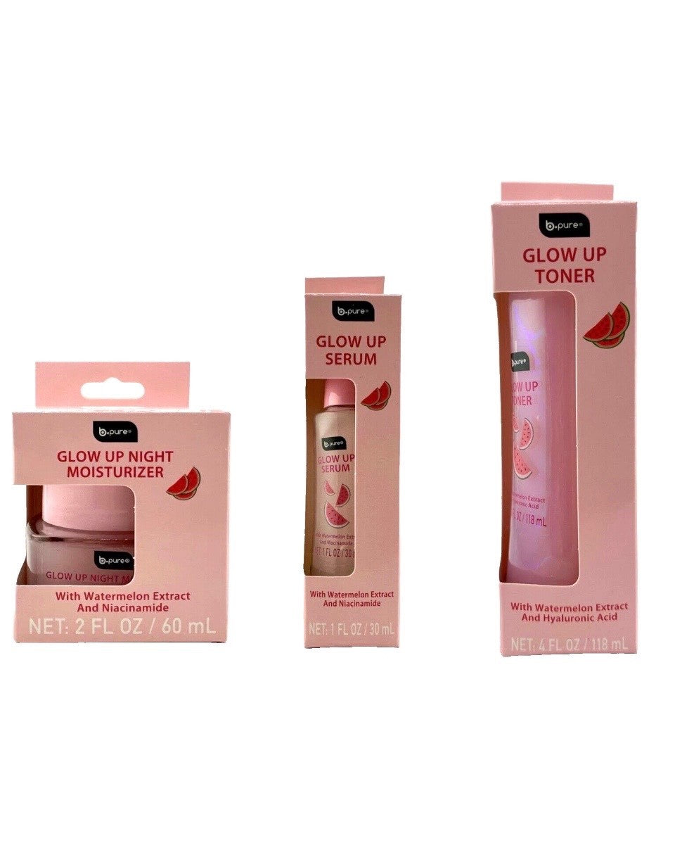 B-Pure Watermelon Glow Night Moisturizer Serum & Toner Set