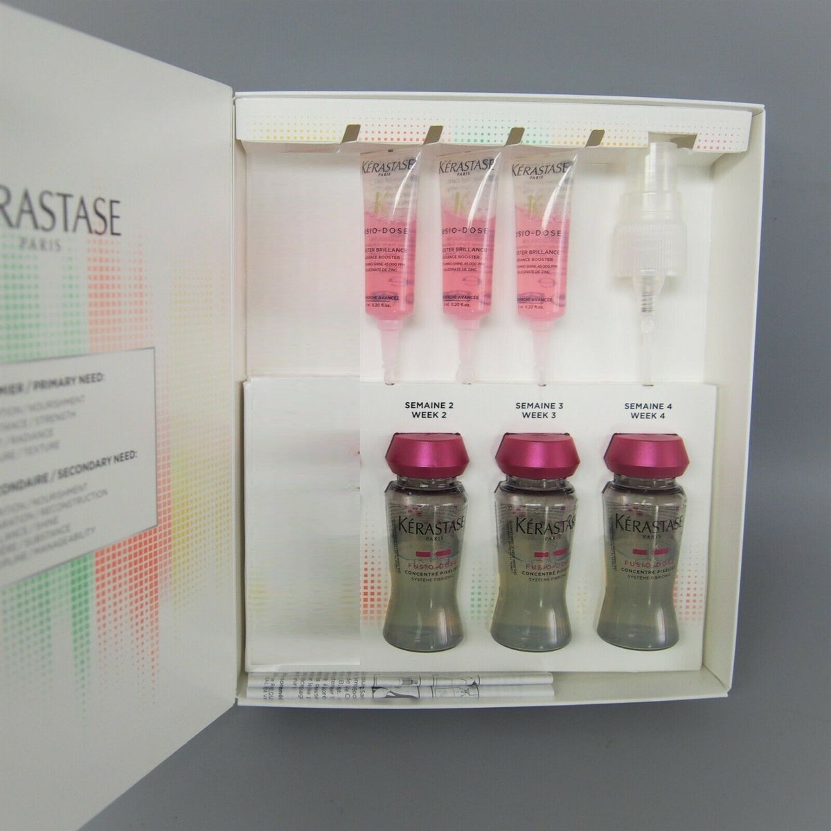 Kérastase Fusio Dose Home Lab Hair Treatment Kit with Vials, Boosters & Spray