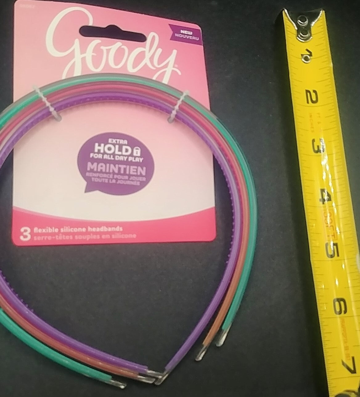 GOODY Brand GIRLS 3-Piece Silicone Headbands Secure All Day hold
