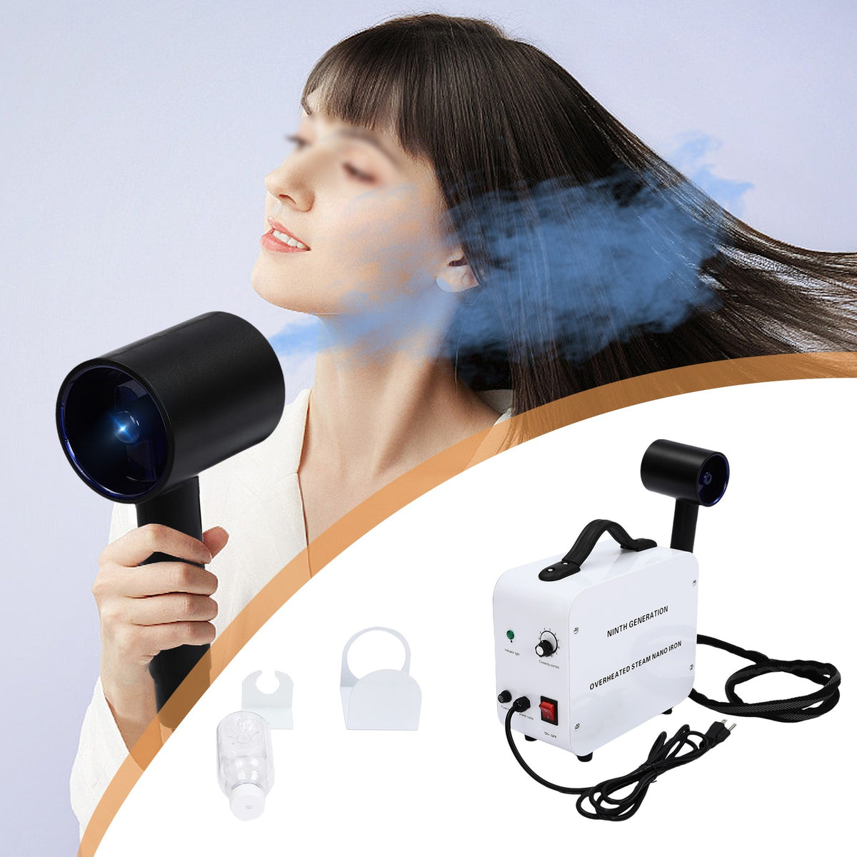 Nano Hair Steamer Spray Machine 1200W Blue Light