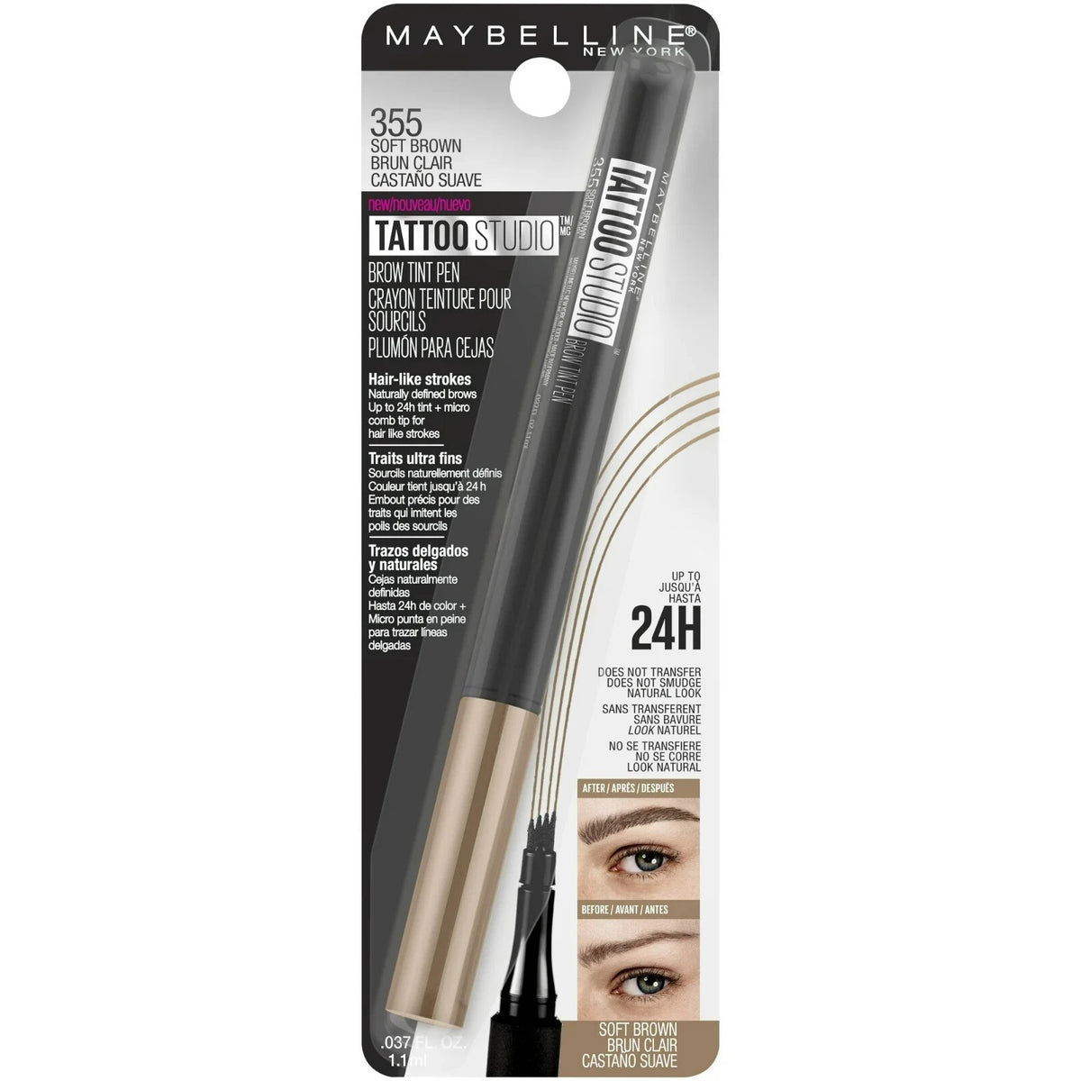 Eyebrow Tint Pen Soft Brown 355 - Waterproof Eyebrow Makeup Tool