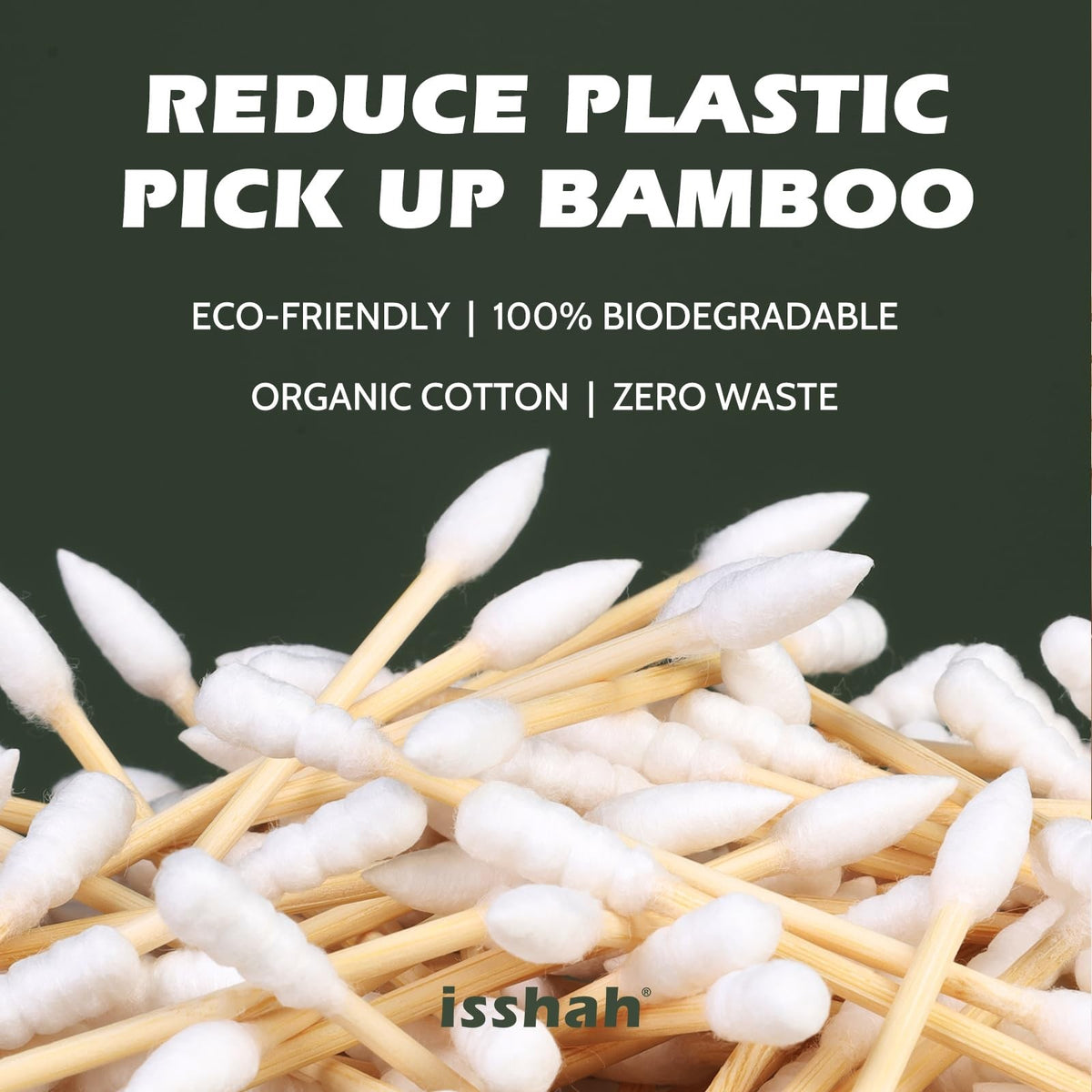 Biodegradable Bamboo Cotton Swabs - 1000 Count Pointed & Spiral Design