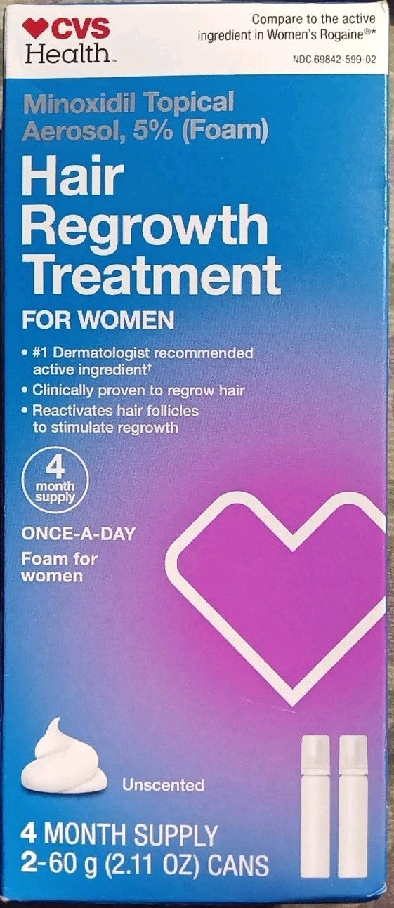 3 CVS 4 MONTH WOMEN'S ROGAINE 5% MINOXIDIL TOPICAL AEROSOL HAIR