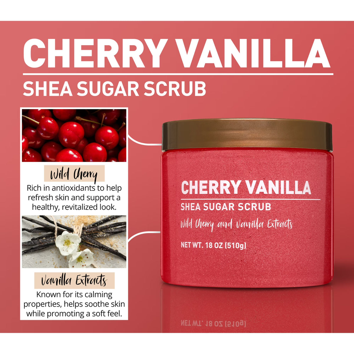Equate Cherry Vanilla Sugar Body Scrub, 18 oz - FREE SHIPPING
