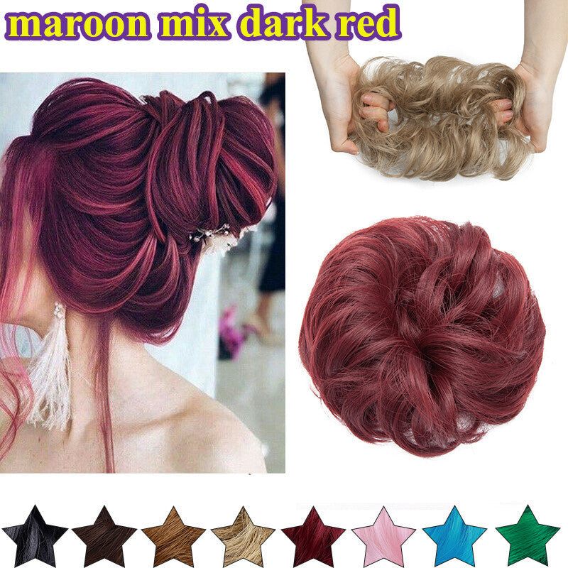 Large Curly Messy Bun Hair Piece Scrunchie for Thick Hair Updo Extensions