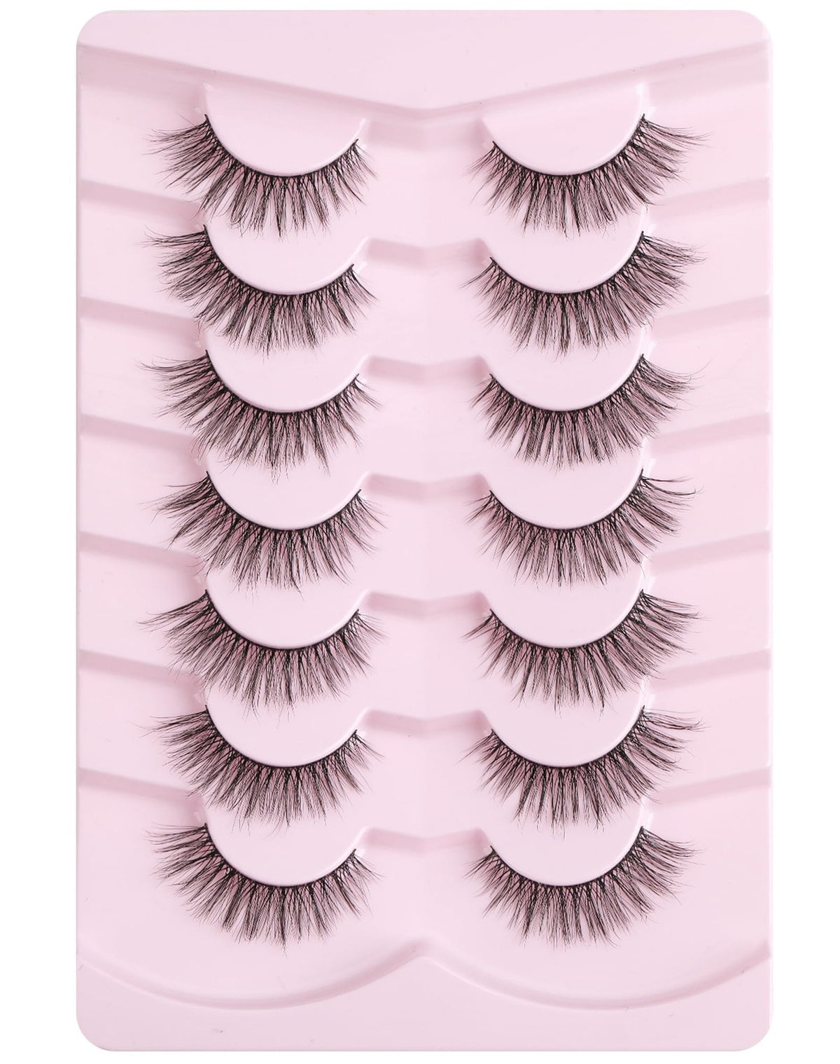 Natural Wispy False Eyelashes 7 Pairs Lightweight Reusable Strip Lashes
