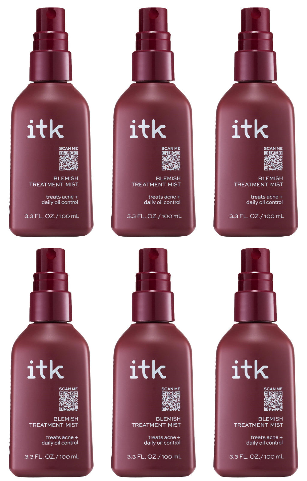ITK Blemish Treatment Mist 6 Pack - Acne & Skin Care Spray Set