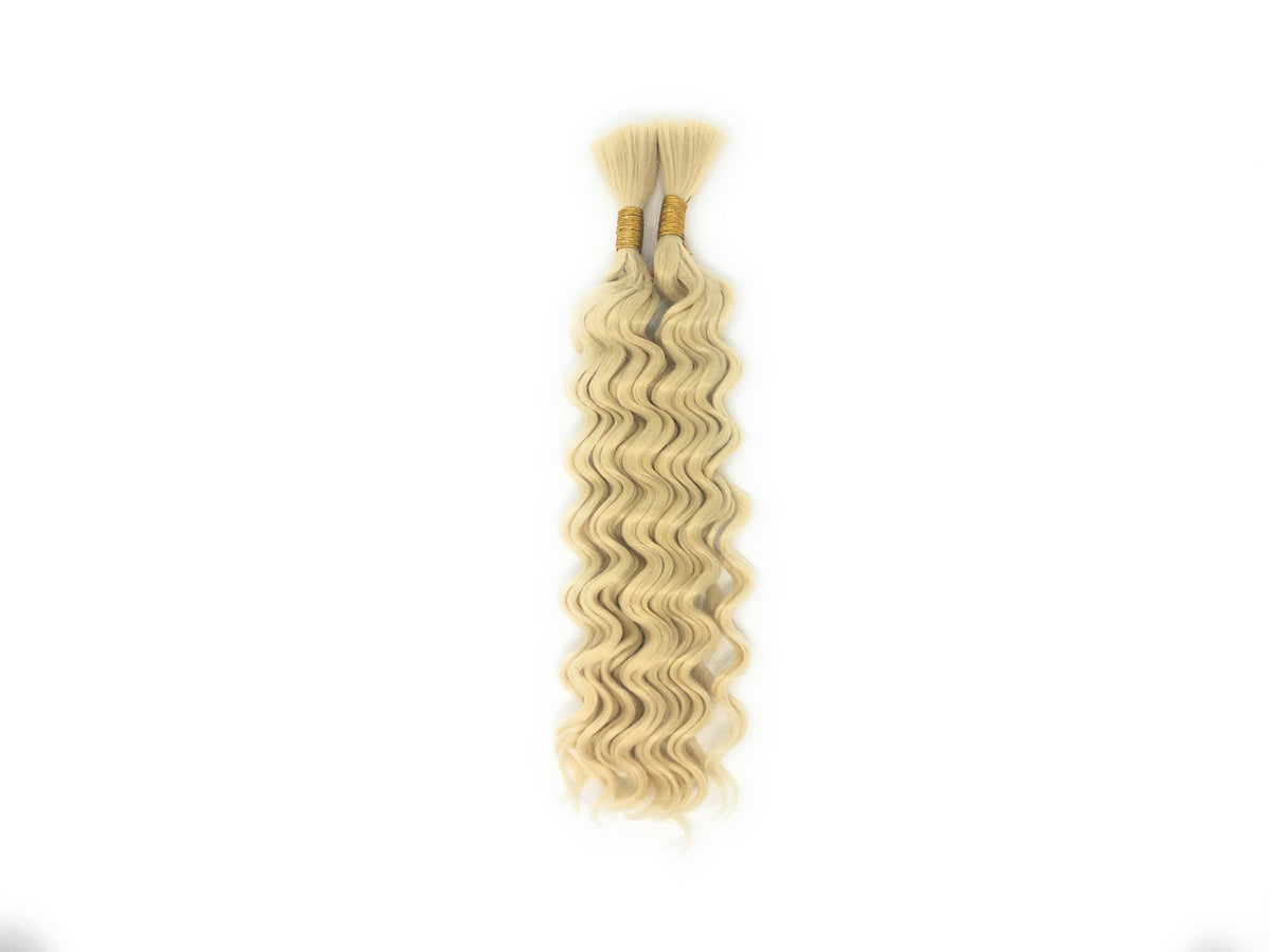 Synthetic Deep Wave Braiding Hair Bulk 18 Inch for Box Braids & Twists