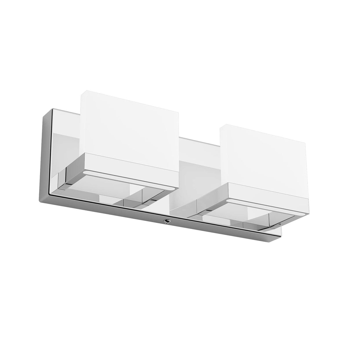Modern Chrome LED Vanity Light 2-Light Wall Fixture for Bathroom
