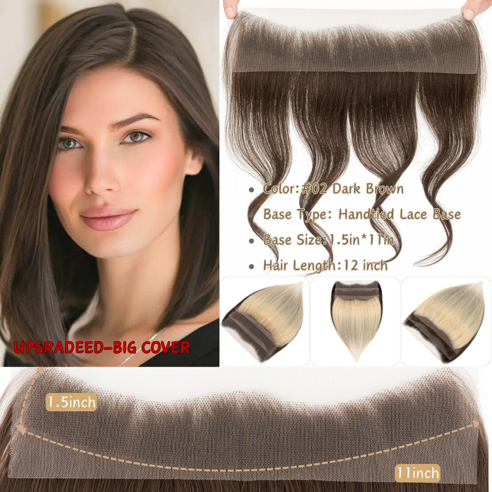 Women Hairline Receding Hair Topper Cover-Up with Lace/PU Base - Human Hair